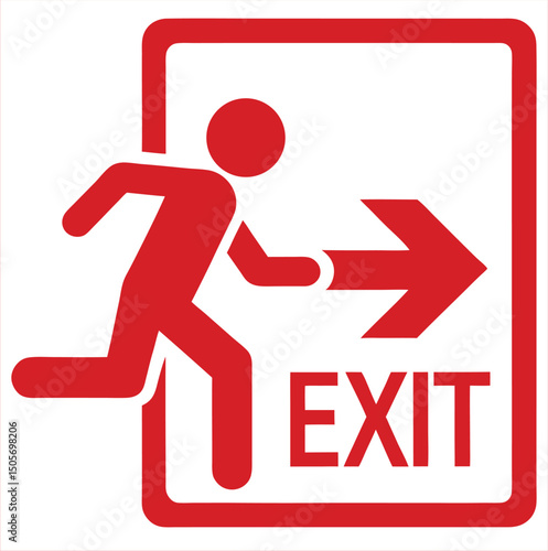 Running man emergency fire exit sign icon isolated on white background