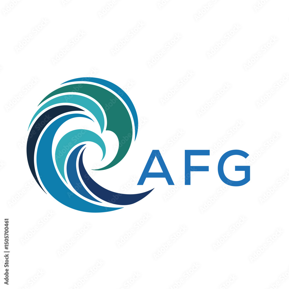 Obraz premium AFG Creative Wave Icon for Branding. AFG Letter logo. 