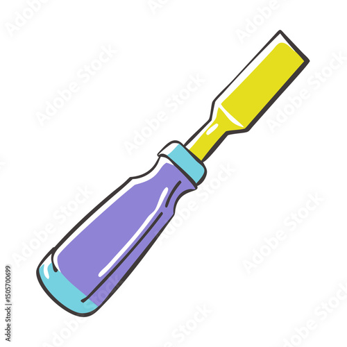 Wood chisel, illustration, colorful design, for DIY projects