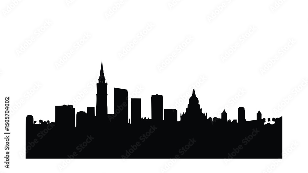 Obraz premium city skyline with whitebackground
