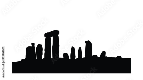 megaliths silhouette vector