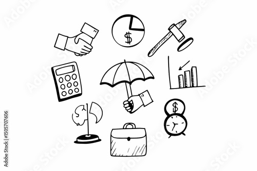 Finance Business Investment Money Stock Market Trade Profit Revenue Economy Vector Illustration