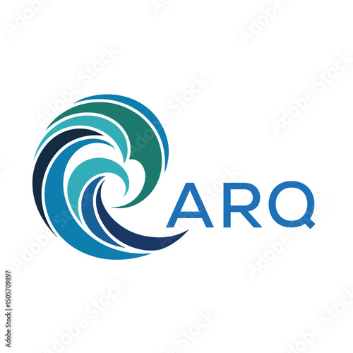 ARQ Creative Wave Icon for Branding. ARQ Letter logo.
