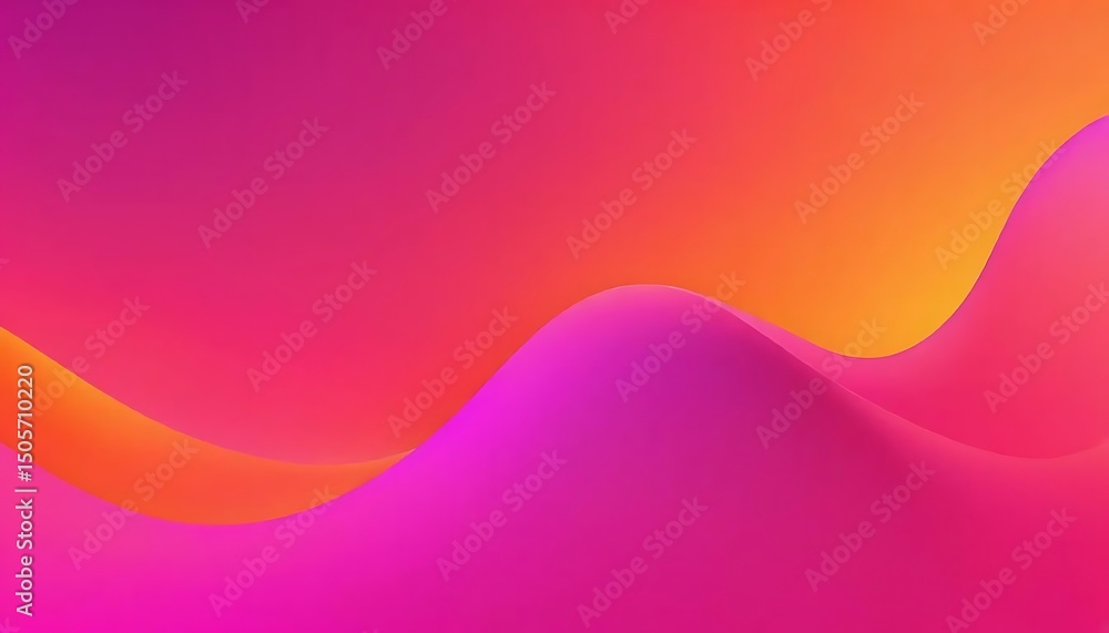 Obraz premium Gradient background with a smooth, wavy shape transitioning from pinks to oranges for depth effect.