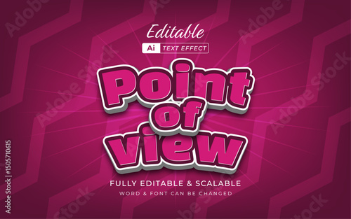 point of view pov text effect ready for creative applications, set against a vivid background.