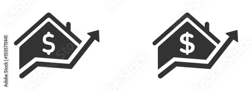 High cost of housing vector icon set. Cost of housing sign. Real estate cost sign