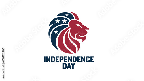 Patriotic Lion Logo for Independence Day