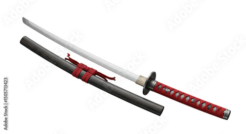 Fotografie Isolated katana sword with sheath