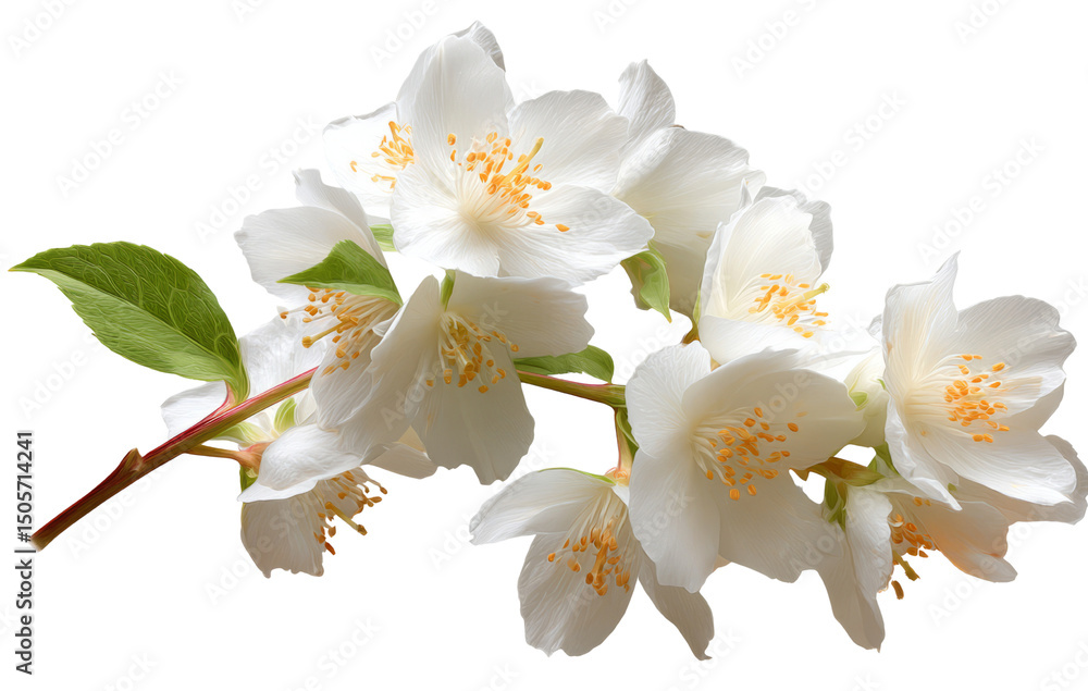 Fototapeta premium White flower makes you feel fresh and natural with white petal