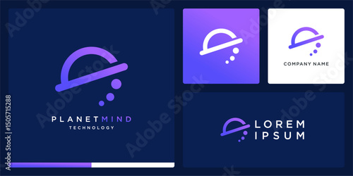 Planet mind logo digital tech
