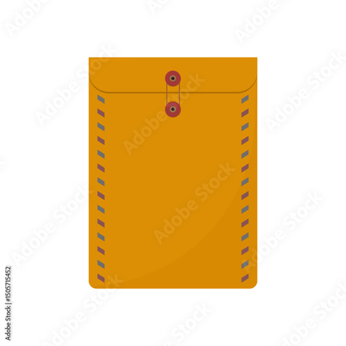 brown envelope on white background. brown document folder. envelope for job application. business theme. office supplies. vector illustration