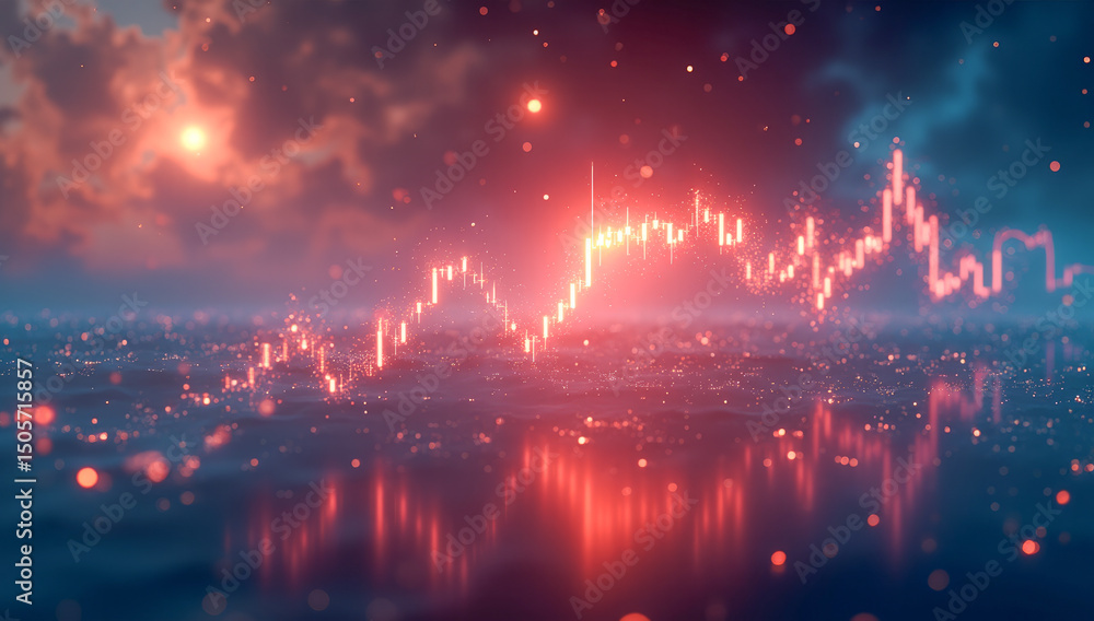 abstract trading chart in space abstract trading chart in space