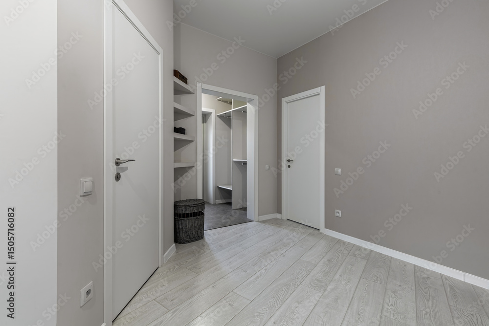 Cozy Modern Hallway with Light Wood Flooring Cozy Modern Hallway with Light Wood Flooring