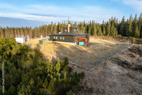 Meteorological observatory with scientific weather instruments