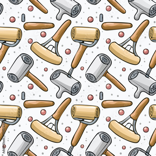 lint roller Vector Illustration with Seamless Pattern Design