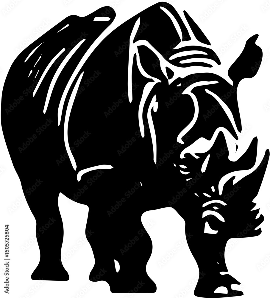 Fototapeta premium vector illustration of a rhinoceros