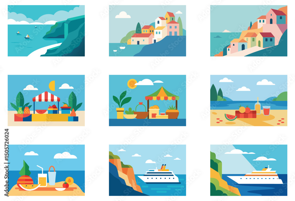 Naklejka premium Art & Illustration summar design