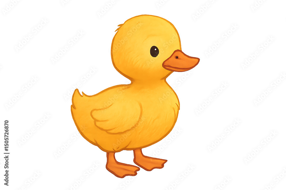 A cute, adorable yellow duckling used as a design element. A cute, adorable yellow duckling used as a design element.