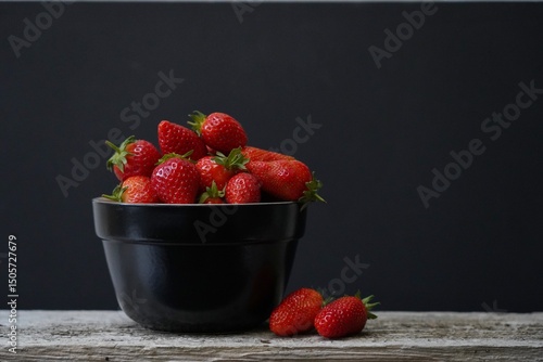 fresh red strawberries in a bowl