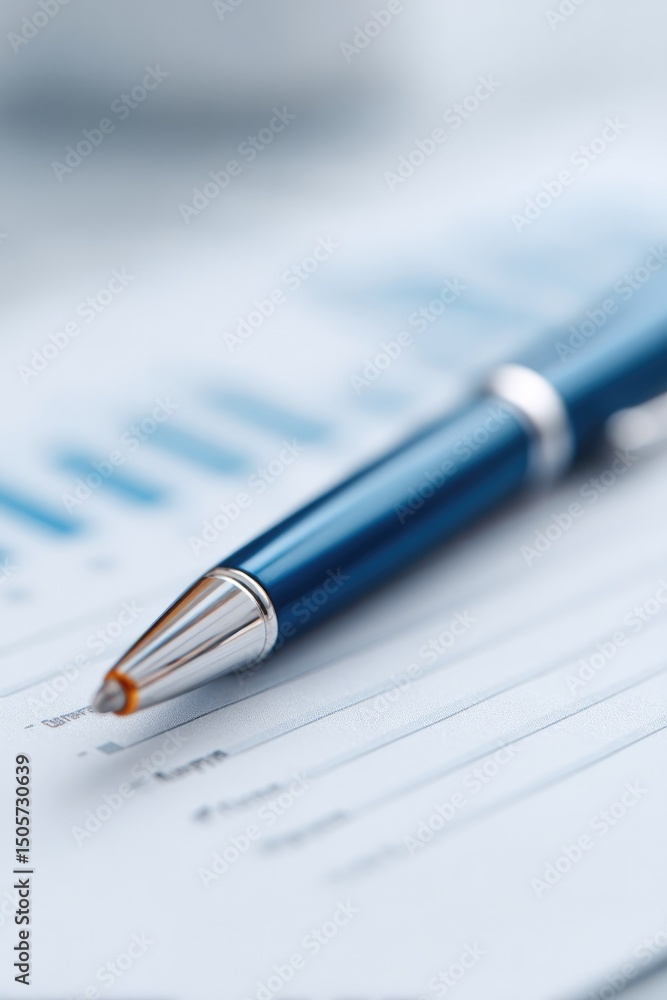 minimalistic setup showing credit rating sheet with pen on white desk emphasizing meticulous attention needed for financial minimalistic setup showing credit rating sheet with pen on white desk emphasizing meticulous attention needed for financial