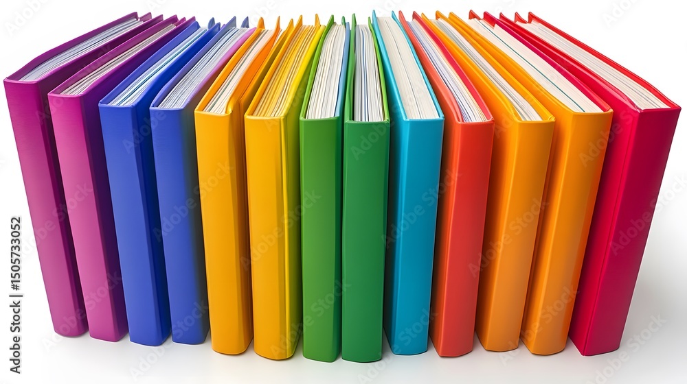 Obraz premium kids labeling folders and notebooks,