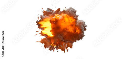 Dynamic Explosion Effect: Isolated Burst Dramatic Energy Blast for Visual Design