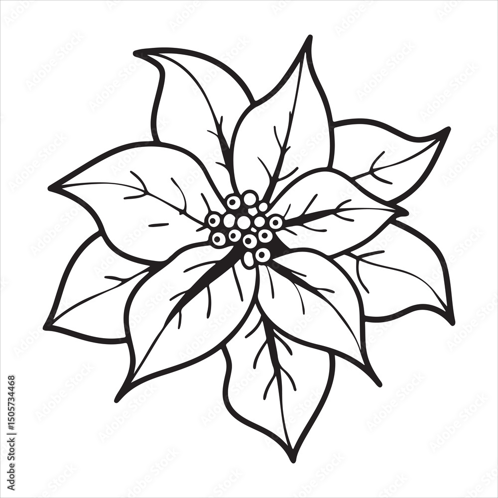 Fototapeta premium Festive Poinsettia Flower – Symbol of Christmas Cheer and Elegance