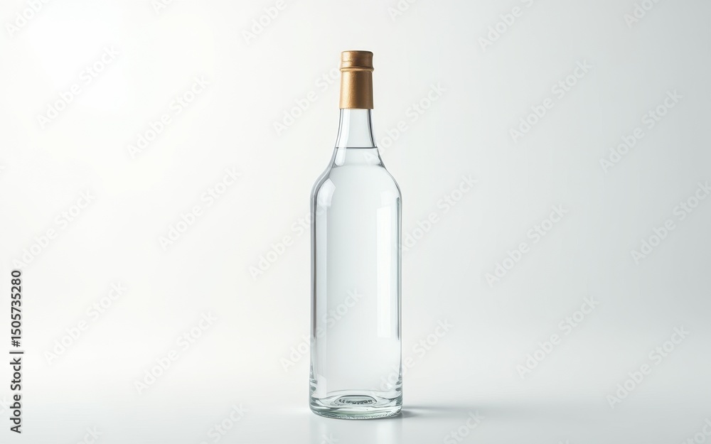 empty glass bottle on white background empty glass bottle on white background
