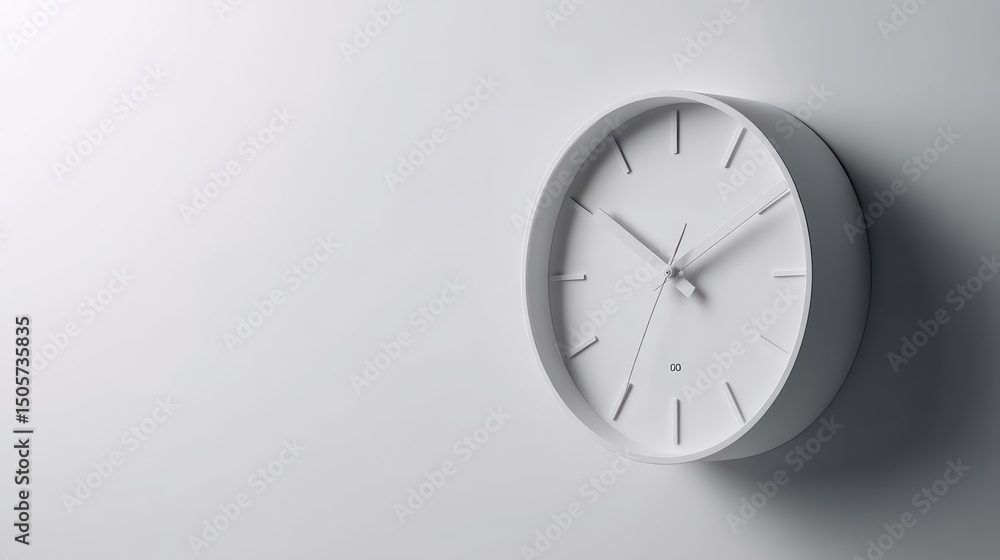 custom made wallpaper toronto digitalMinimalist wall clock on clean white background --chaos 30