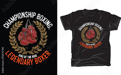 boxing t shirt design graphic  template
