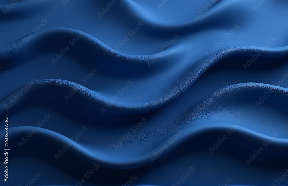 Obraz premium elegant navy blue background features wavy soft folds providing beautiful clean canvas text design