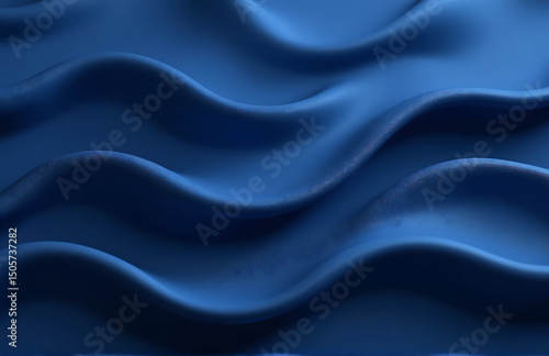 Wallpaper Mural elegant navy blue background features wavy soft folds providing beautiful clean canvas text design Torontodigital.ca