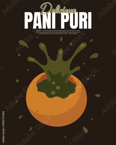 testy delicious pani puri illustration social media post