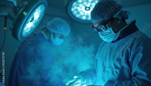 Surgeon Operating on Patient in Surgery Room