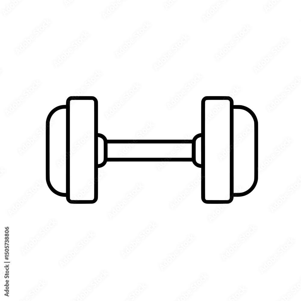 A modern sketch illustration on a white background features a hand-drawn outline doodle icon of a dumbbell, highlighting the concept of gym equipment for muscle lifting and fitness, and is designed A modern sketch illustration on a white background features a hand-drawn outline doodle icon of a dumbbell, highlighting the concept of gym equipment for muscle lifting and fitness, and is designed