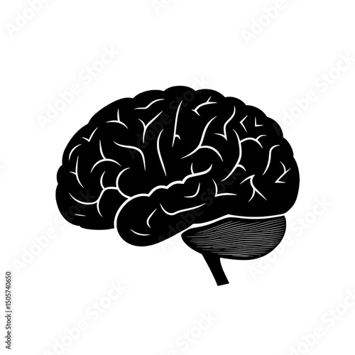The Human Brain Icon features a bold, black and white illustration of a human brain, making it perfect for representing intelligence, knowledge, and neurological concepts