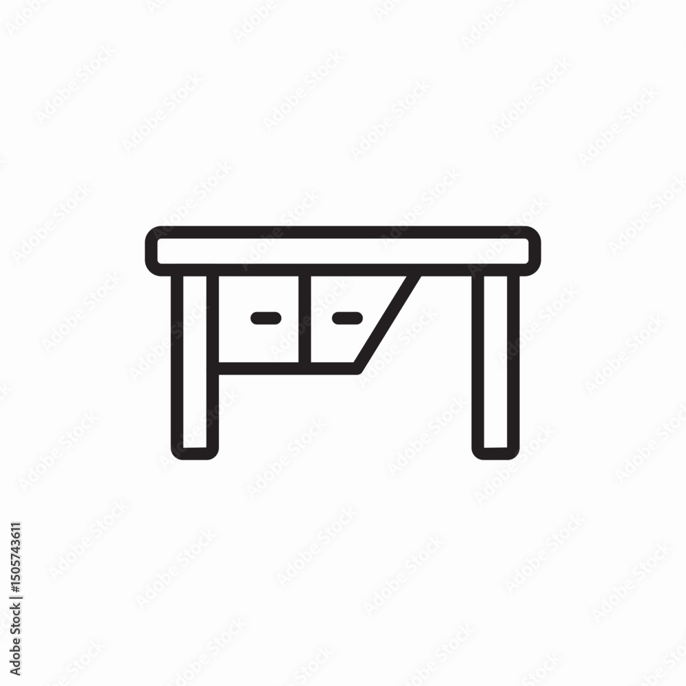 work desk furniture icon vector sign work desk furniture icon vector sign