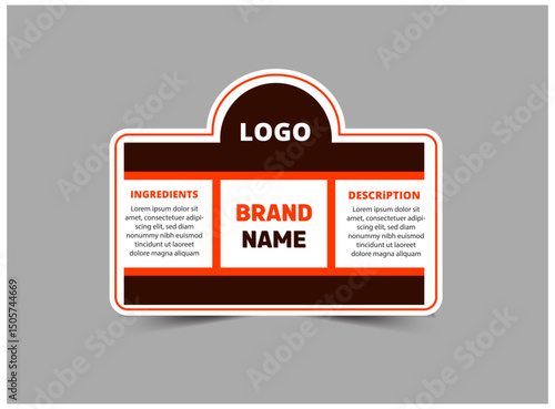 Bottle Label Brand Name Template Design Orange Packaging Product Vector Illustration
