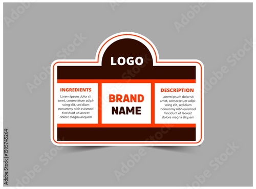 Bottle Label Brand Name Template Design Orange Packaging Product Vector Illustration