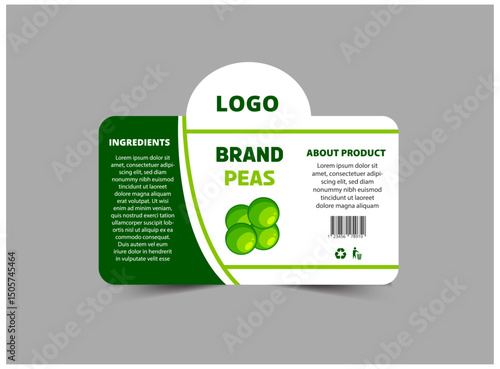 Bottle Label Pea Brand Name Template Design Packaging Product Vector Illustration