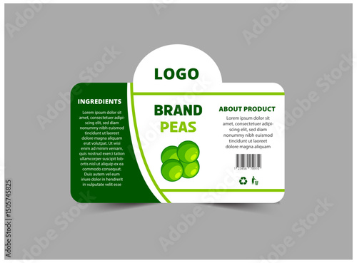 Bottle Label Pea Brand Name Template Design Packaging Product Vector Illustration