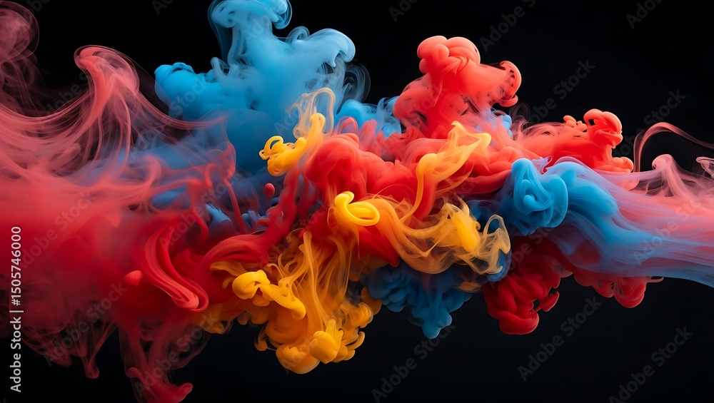 Fototapeta premium Vibrant Abstract Ink Swirls A Symphony of Colors in Motion