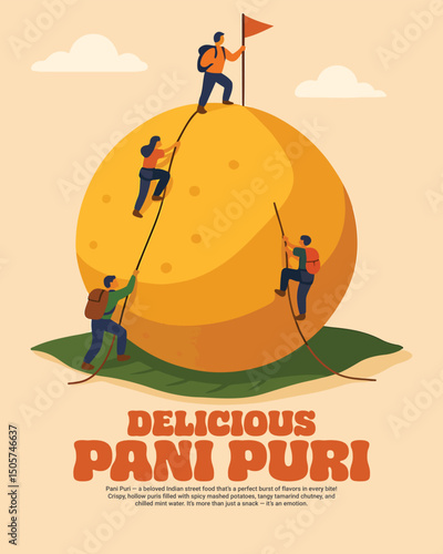 testy delicious pani puri illustration social media post