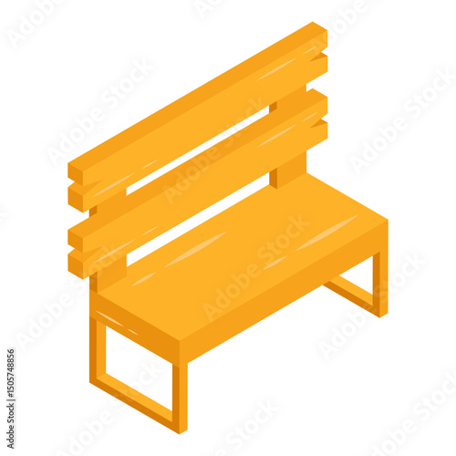 Editable design icon of outdoor bench 