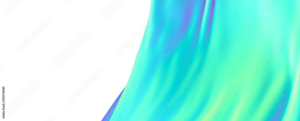 Naklejka premium Abstract Teal and Green Flowing Fabric