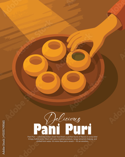 testy delicious pani puri illustration social media post