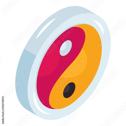 An editable design icon of yin yang sign