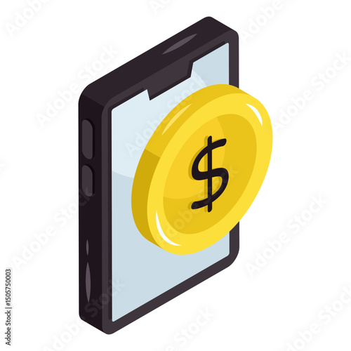 Modern design icon of mobile money