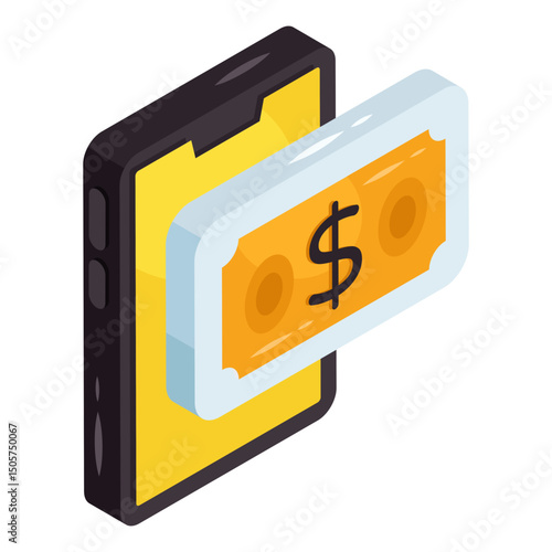 Modern design icon of mobile money