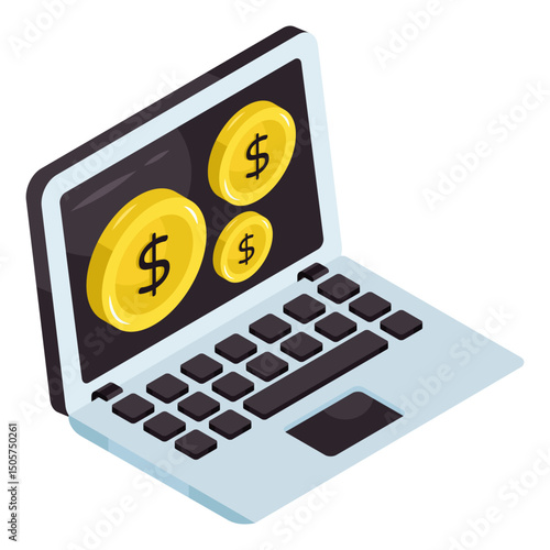 Modern design icon of online money